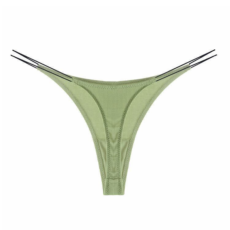 E) 6 Pack G-String Thongs for Women Cotton Panties Stretch T-back Tangas Low Rise Hipster Sexy Underwear S-XL