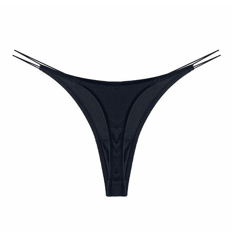 E) 6 Pack G-String Thongs for Women Cotton Panties Stretch T-back Tangas Low Rise Hipster Sexy Underwear S-XL
