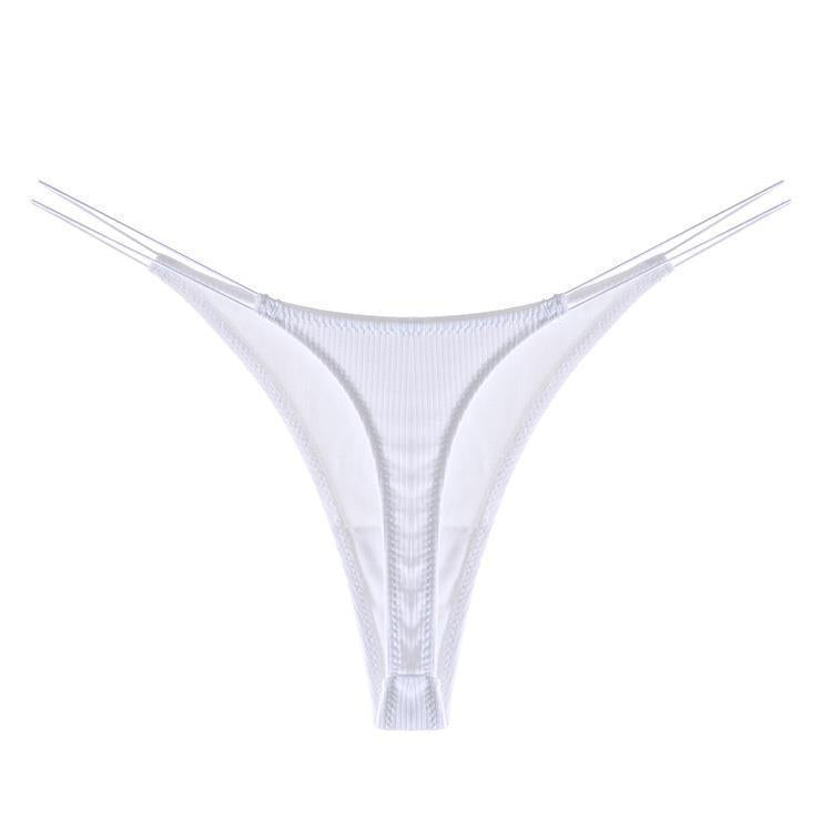 E) 6 Pack G-String Thongs for Women Cotton Panties Stretch T-back Tangas Low Rise Hipster Sexy Underwear S-XL